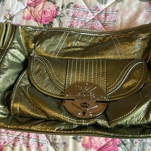 Kathy Van Zeeland Gold/Green Bag